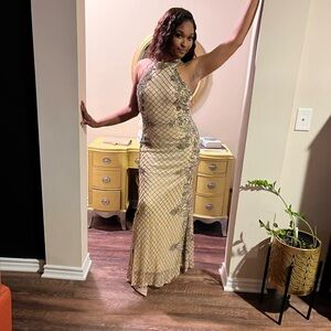 Camille La Vie formal beaded prom or evening gown.